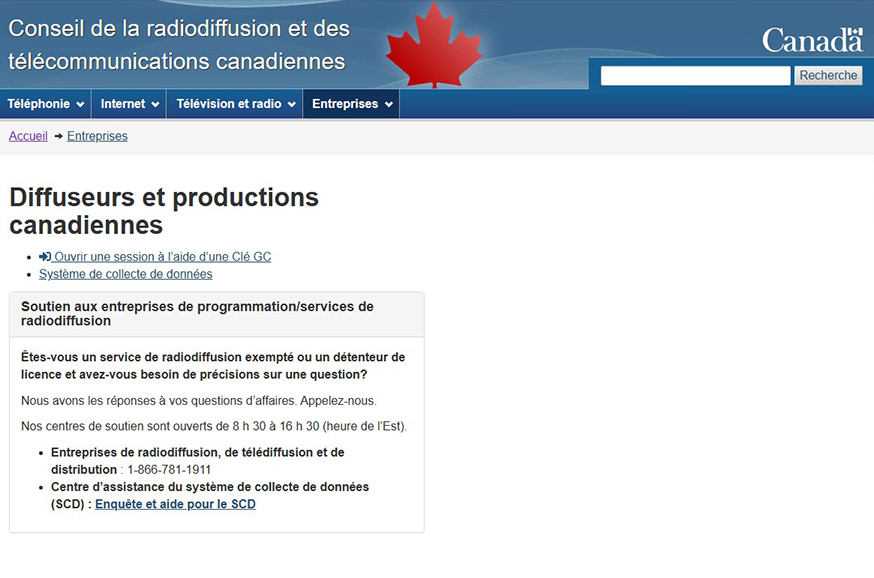 Conseil radiodiffusion télécommunications canadiennes